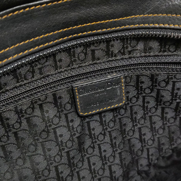 Dior Calfskin Gaucho Double Saddle Bag Black