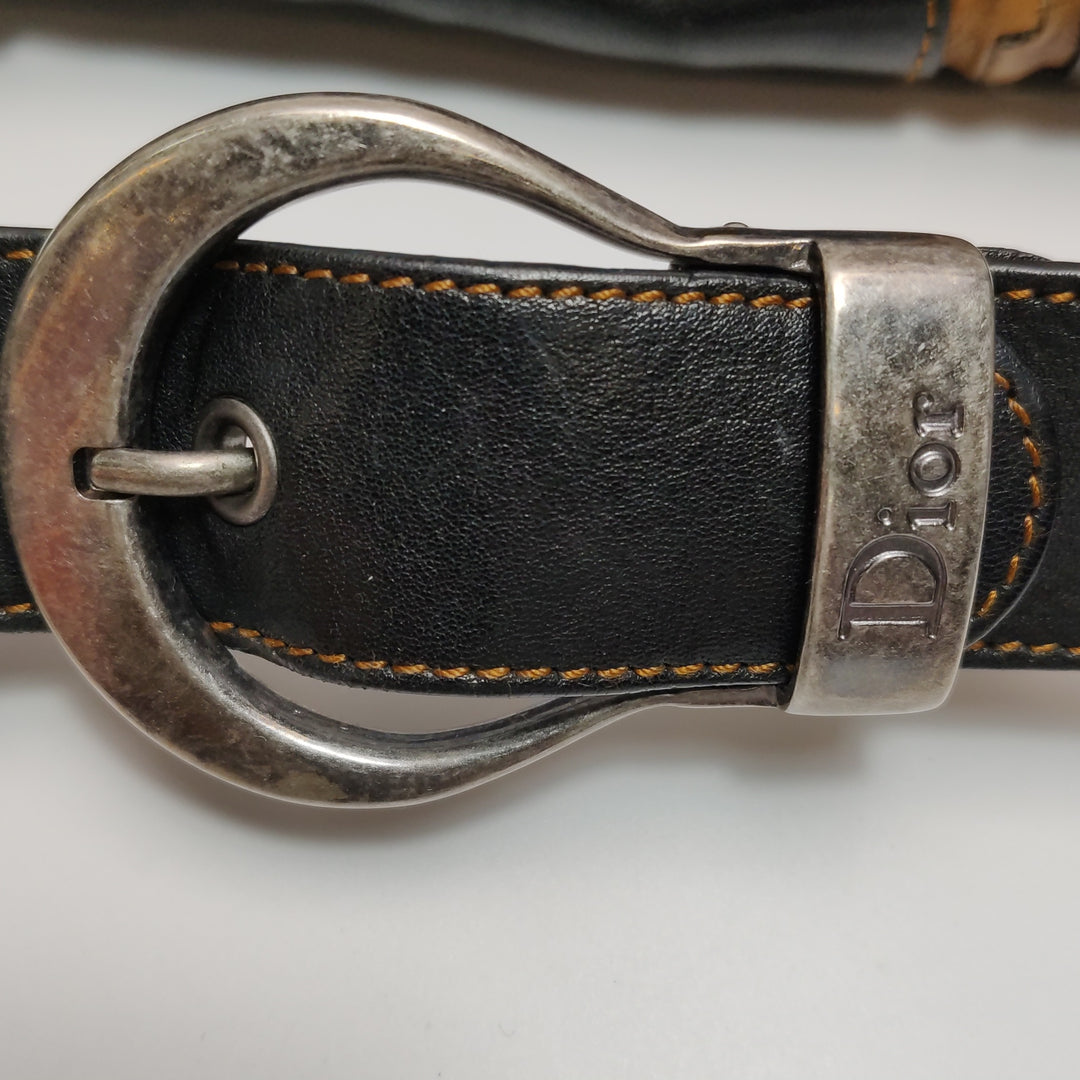 Dior Calfskin Gaucho Double Saddle Bag Black