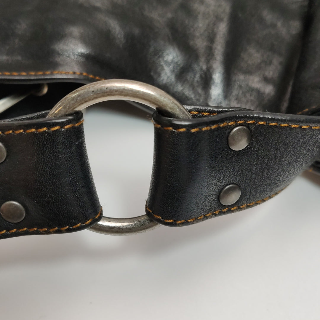 Dior Calfskin Gaucho Double Saddle Bag Black