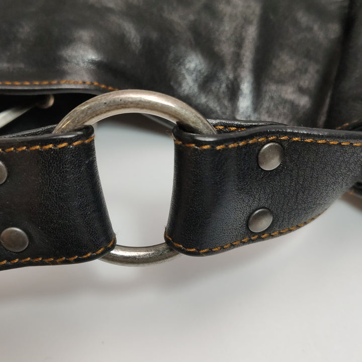 Dior Calfskin Gaucho Double Saddle Bag Black