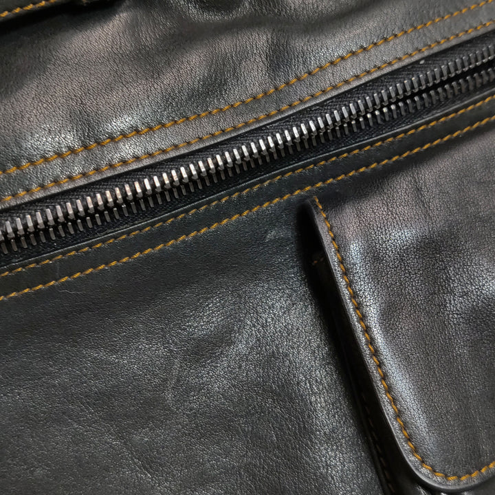 Dior Calfskin Gaucho Double Saddle Bag Black