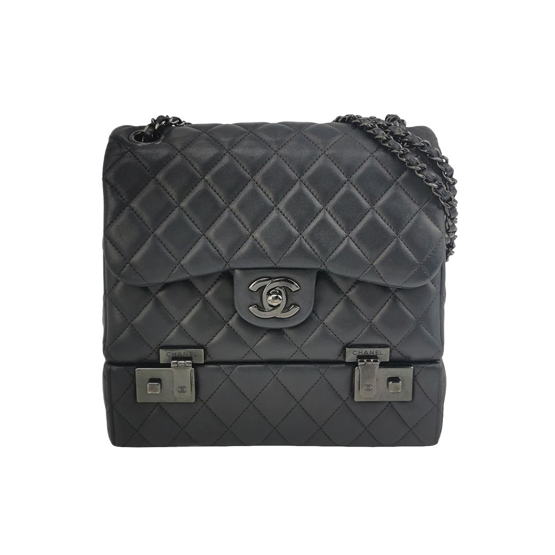 Chanel 2016 Quilted Cockpit Flap Bag Black