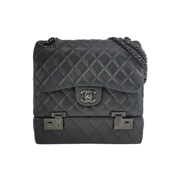 Chanel 2016 Quilted Cockpit Flap Bag Black