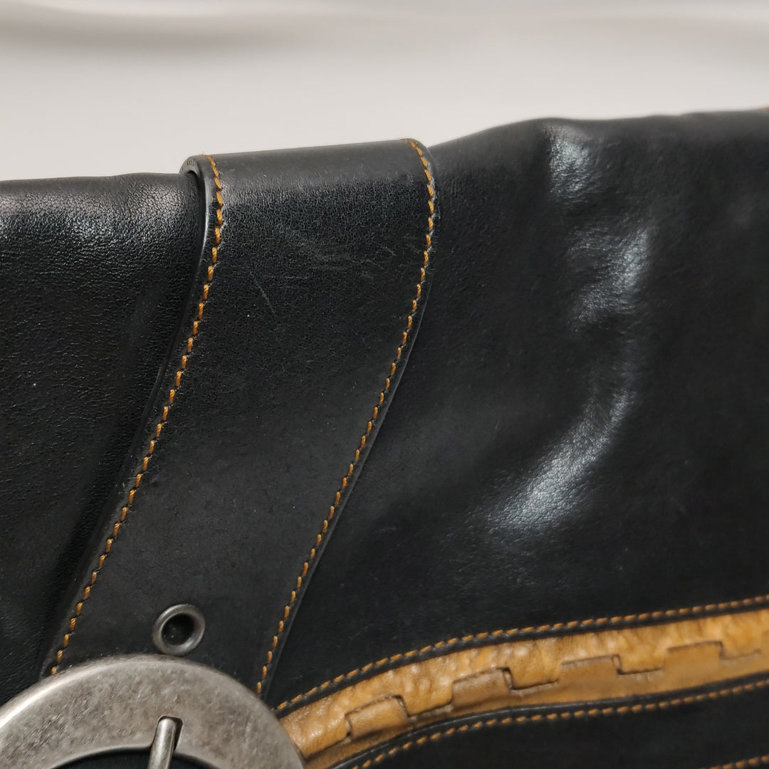 Dior Calfskin Gaucho Double Saddle Bag Black