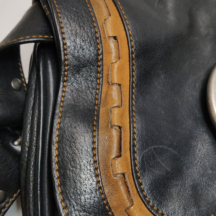 Dior Calfskin Gaucho Double Saddle Bag Black