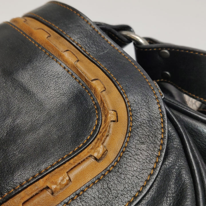 Dior Calfskin Gaucho Double Saddle Bag Black