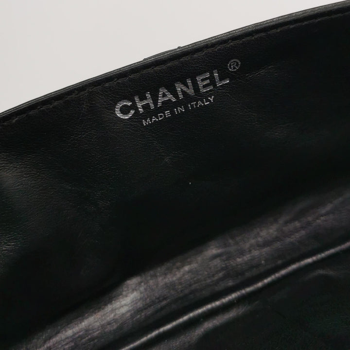Chanel 2.55 Reissue East-West (E/W) Flap Clutch Bag Medium Metallic Aged Calfskin Dark Grey Silver Hardware