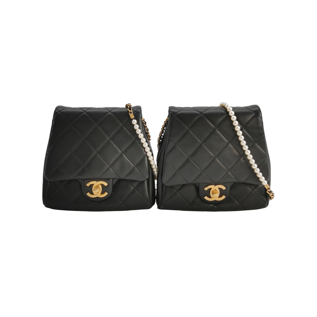 Chanel Side-Pack Bags Black Lambskin