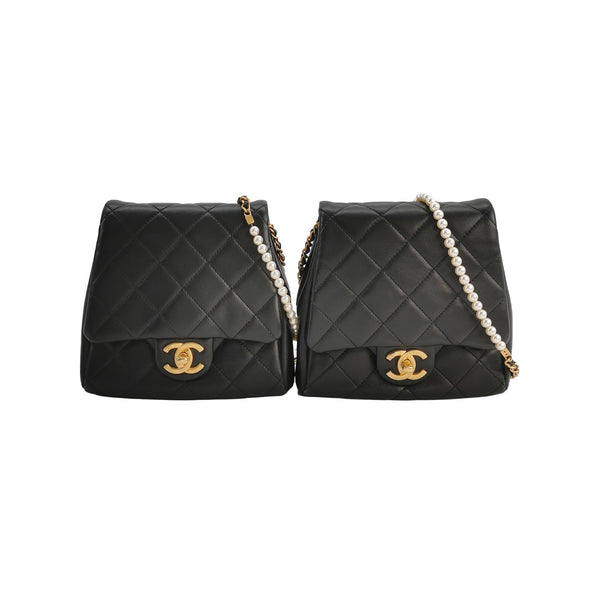 Chanel Side-Pack Bags Black Lambskin