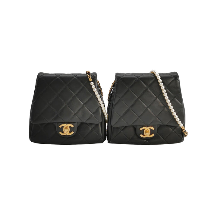 Chanel Side-Pack Bags Black Lambskin