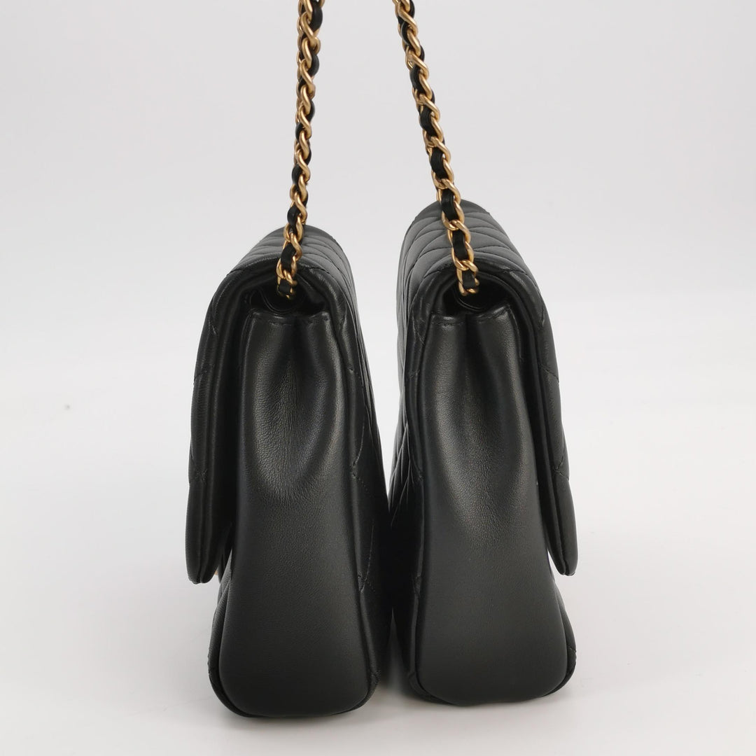 Chanel Side-Pack Bags Black Lambskin