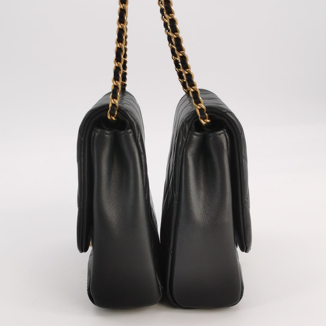 Chanel Side-Pack Bags Black Lambskin