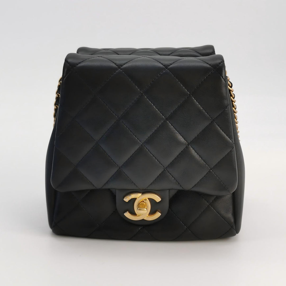 Chanel Side-Pack Bags Black Lambskin