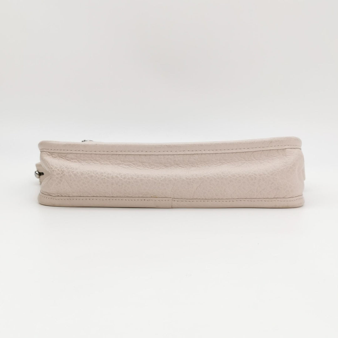 Chanel Vintage Mademoiselle Lock Flap Bag Medium Grained Leather Light Pink Silver Hardware