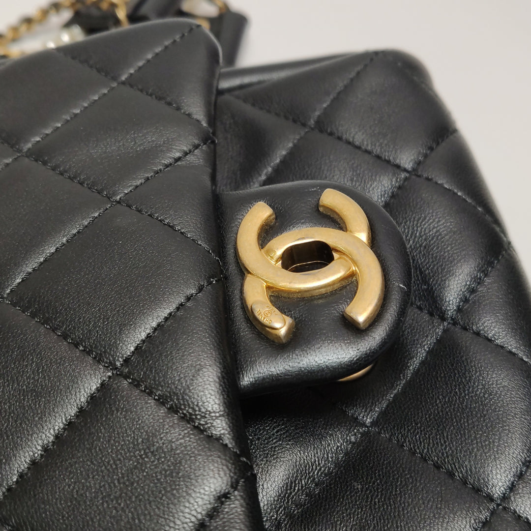 Chanel Side-Pack Bags Black Lambskin