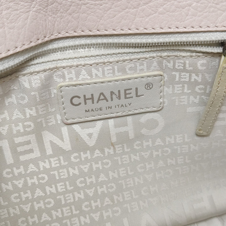 Chanel Vintage Mademoiselle Lock Flap Bag Medium Grained Leather Light Pink Silver Hardware