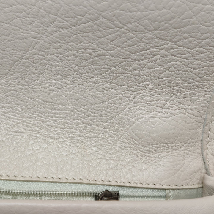 Chanel Vintage Mademoiselle Lock Flap Bag Medium Grained Leather Light Pink Silver Hardware