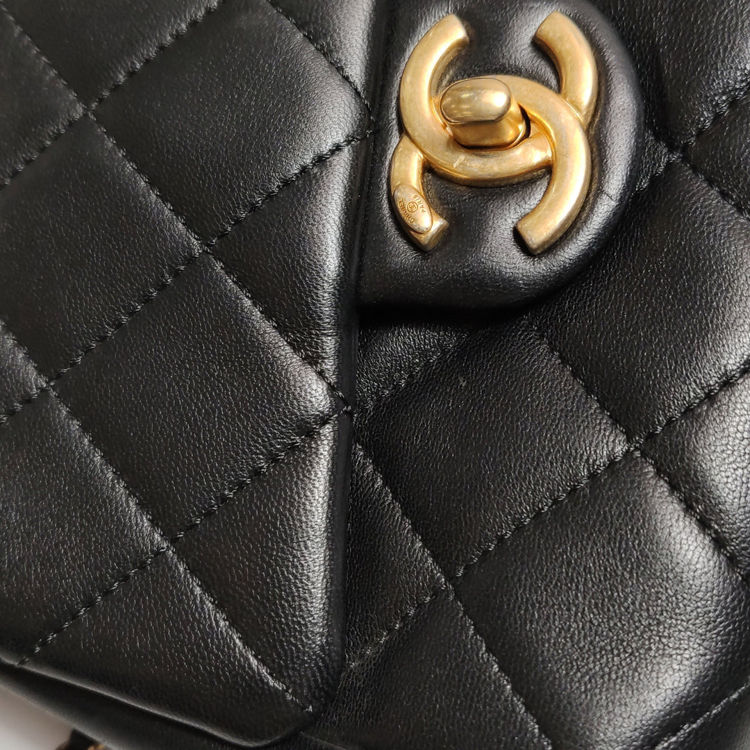 Chanel Side-Pack Bags Black Lambskin