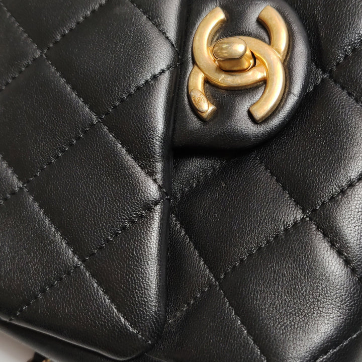 Chanel Side-Pack Bags Black Lambskin