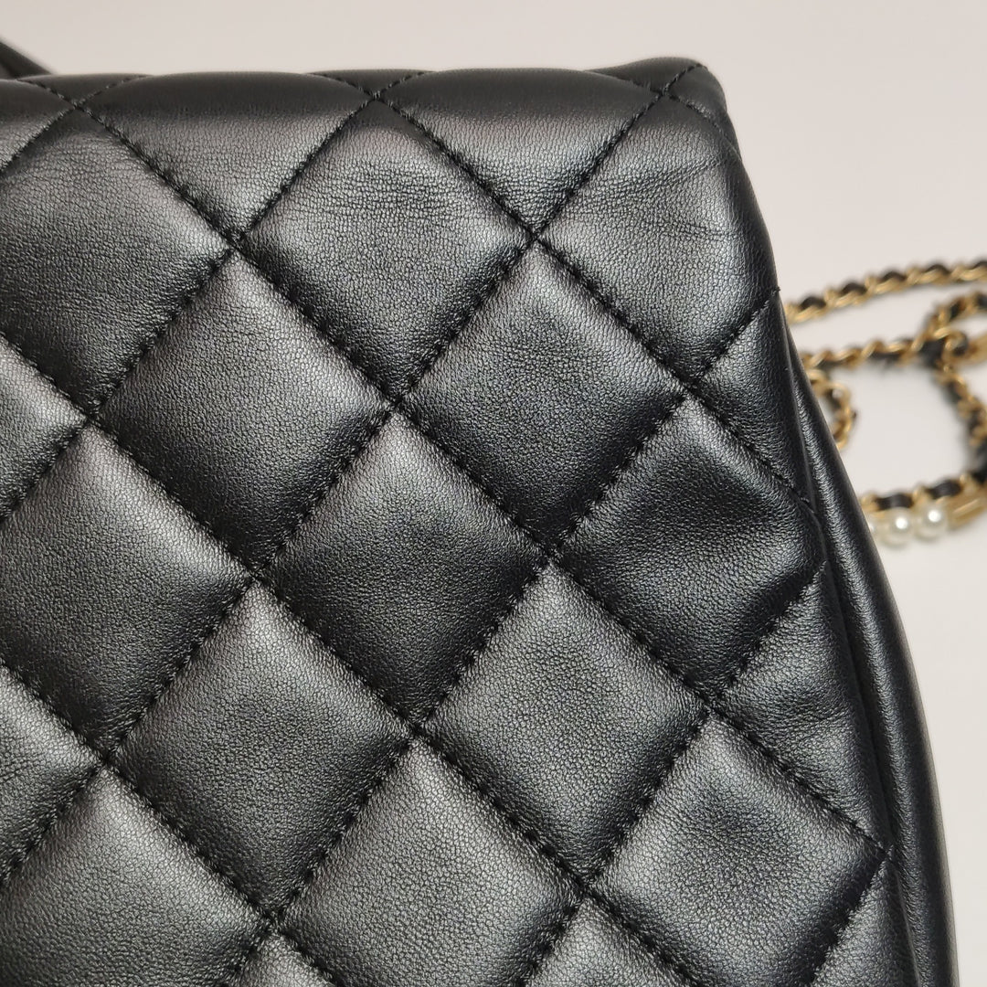 Chanel Side-Pack Bags Black Lambskin