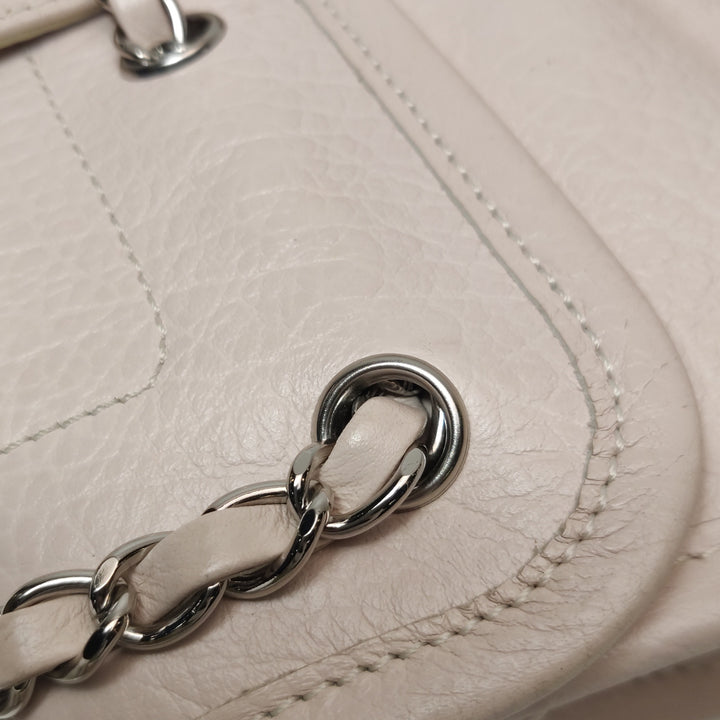 Chanel Vintage Mademoiselle Lock Flap Bag Medium Grained Leather Light Pink Silver Hardware