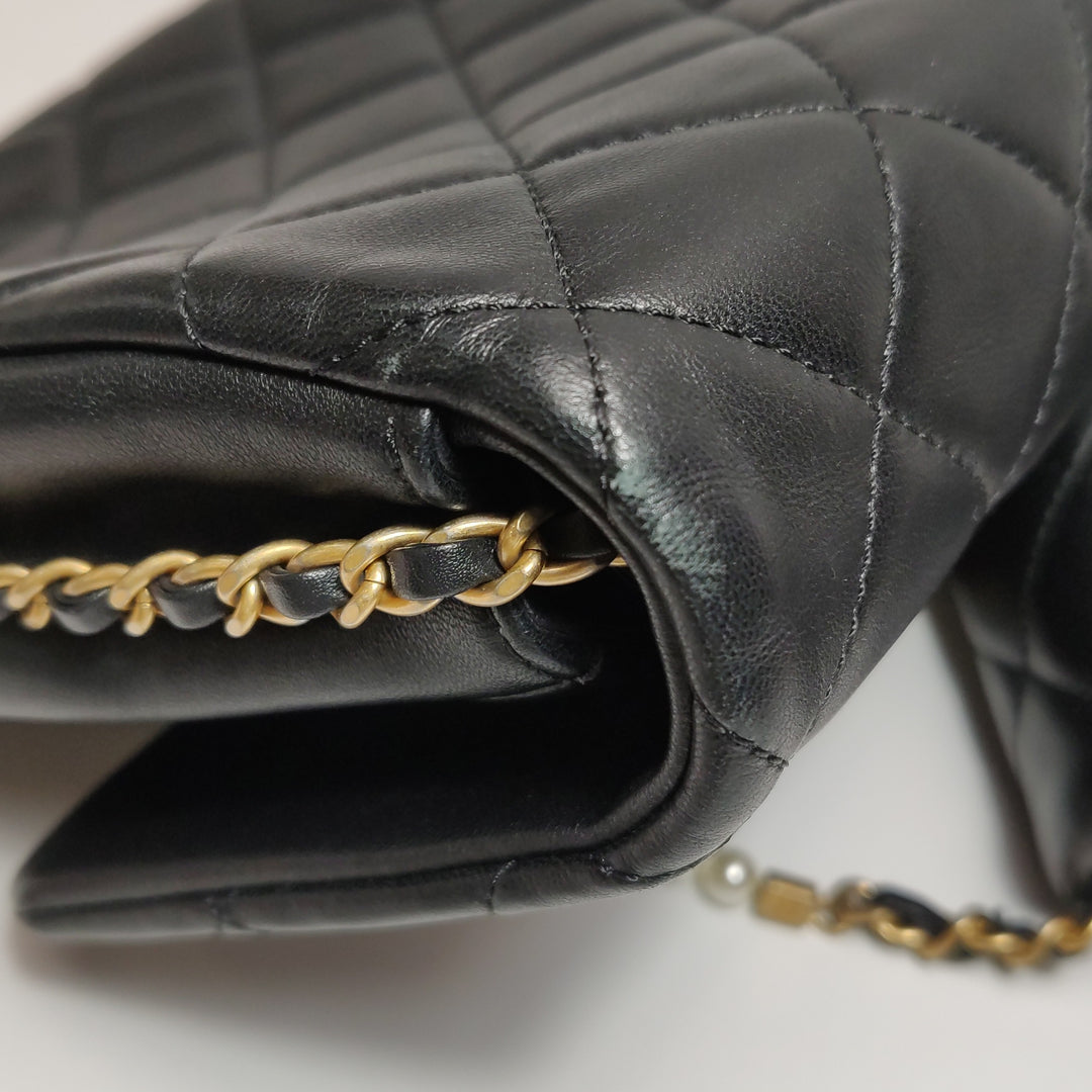 Chanel Side-Pack Bags Black Lambskin