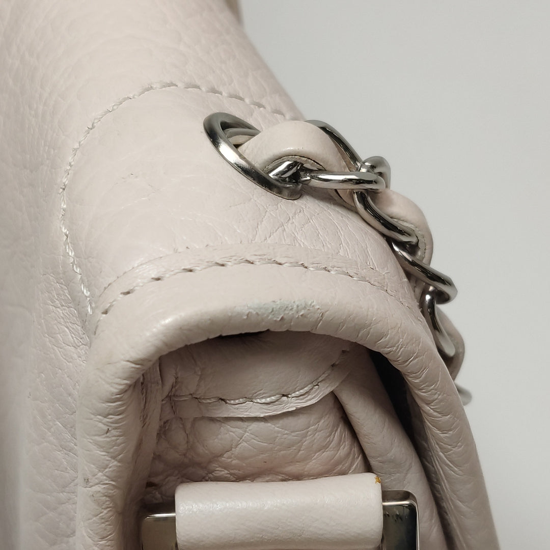 Chanel Vintage Mademoiselle Lock Flap Bag Medium Grained Leather Light Pink Silver Hardware