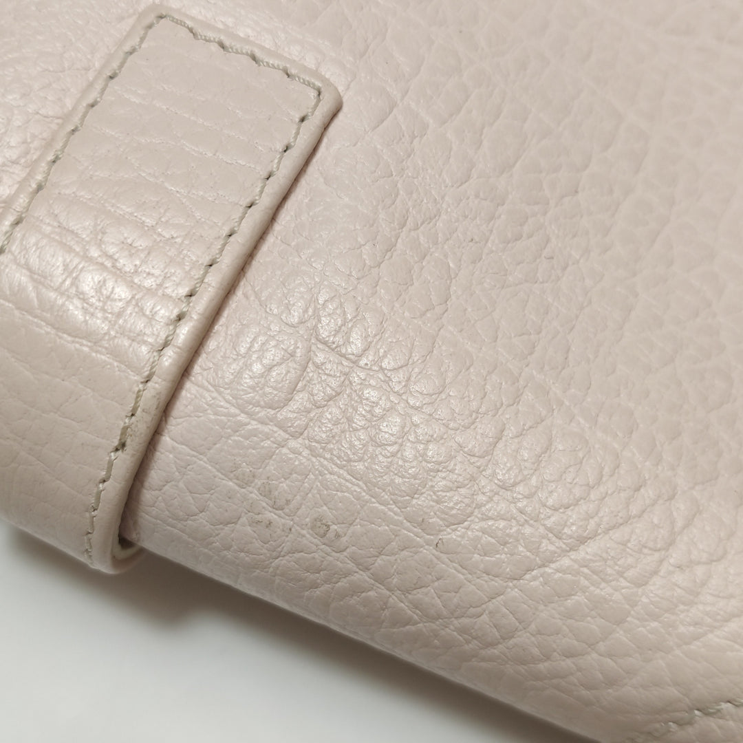 Chanel Vintage Mademoiselle Lock Flap Bag Medium Grained Leather Light Pink Silver Hardware