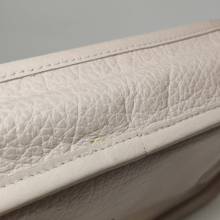 Chanel Vintage Mademoiselle Lock Flap Bag Medium Grained Leather Light Pink Silver Hardware