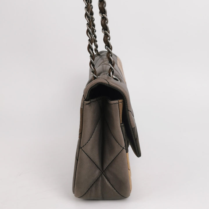 Chanel Boy Clasp Flap Bag Patchwork Quilted Brown Lambskin