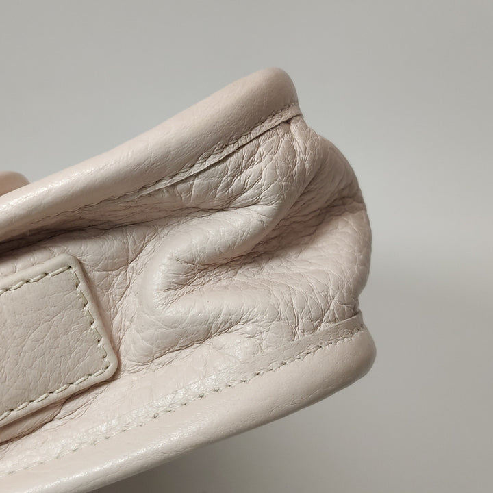 Chanel Vintage Mademoiselle Lock Flap Bag Medium Grained Leather Light Pink Silver Hardware