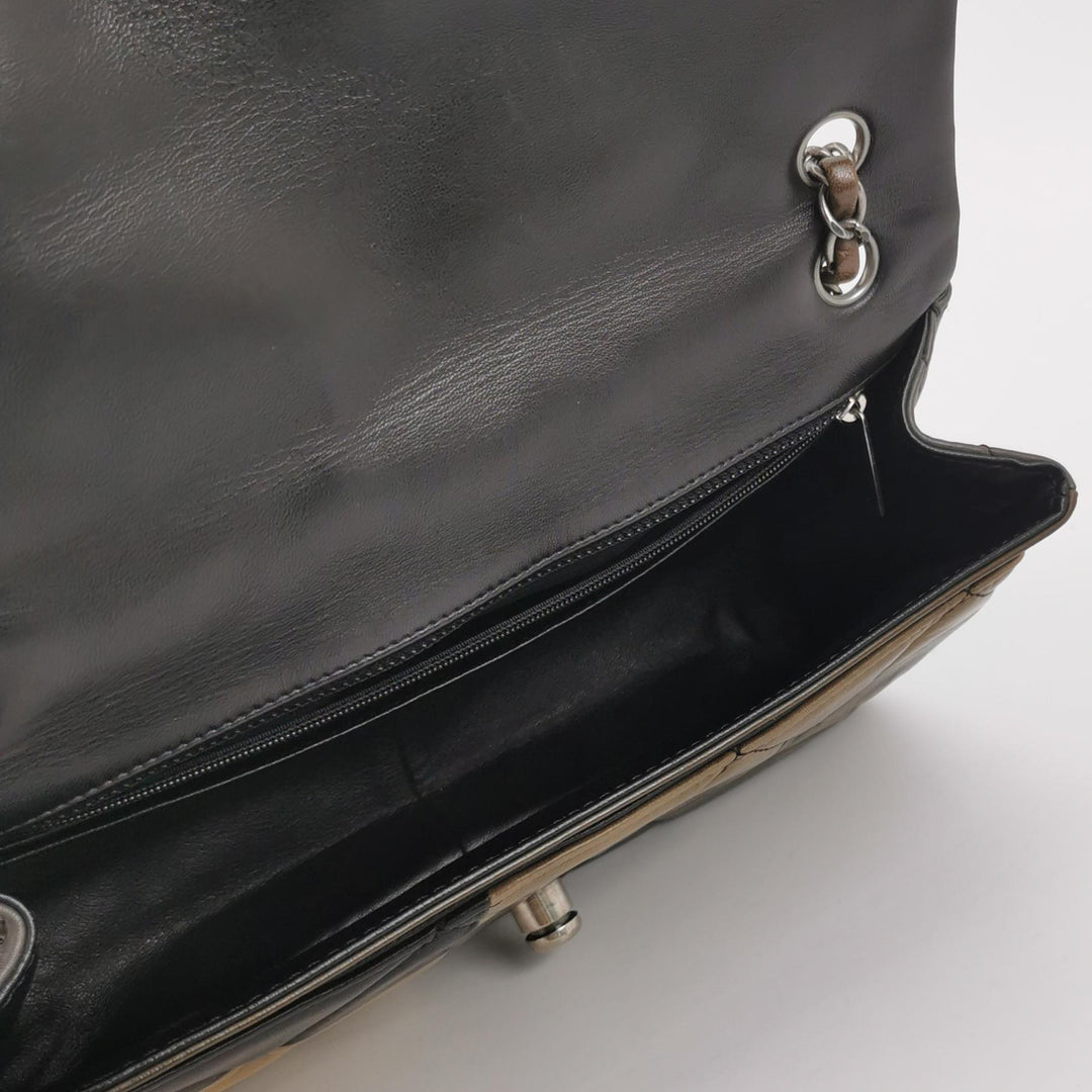 Chanel Boy Clasp Flap Bag Patchwork Quilted Brown Lambskin