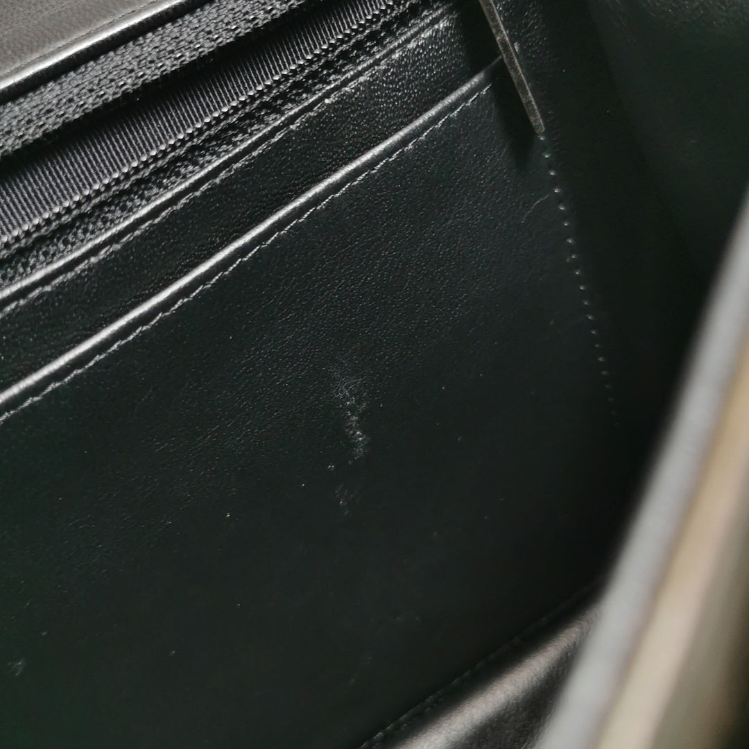 Chanel Boy Clasp Flap Bag Patchwork Quilted Brown Lambskin