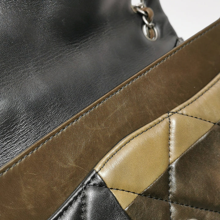 Chanel Boy Clasp Flap Bag Patchwork Quilted Brown Lambskin