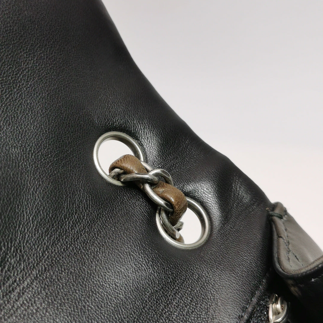 Chanel Boy Clasp Flap Bag Patchwork Quilted Brown Lambskin