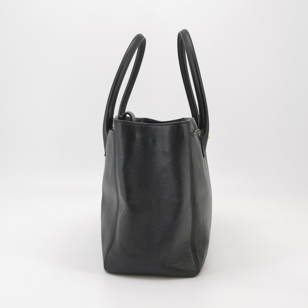 Chanel Executive Cerf Tote Medium Black Grainy Caviar Leather Gold Hardware
