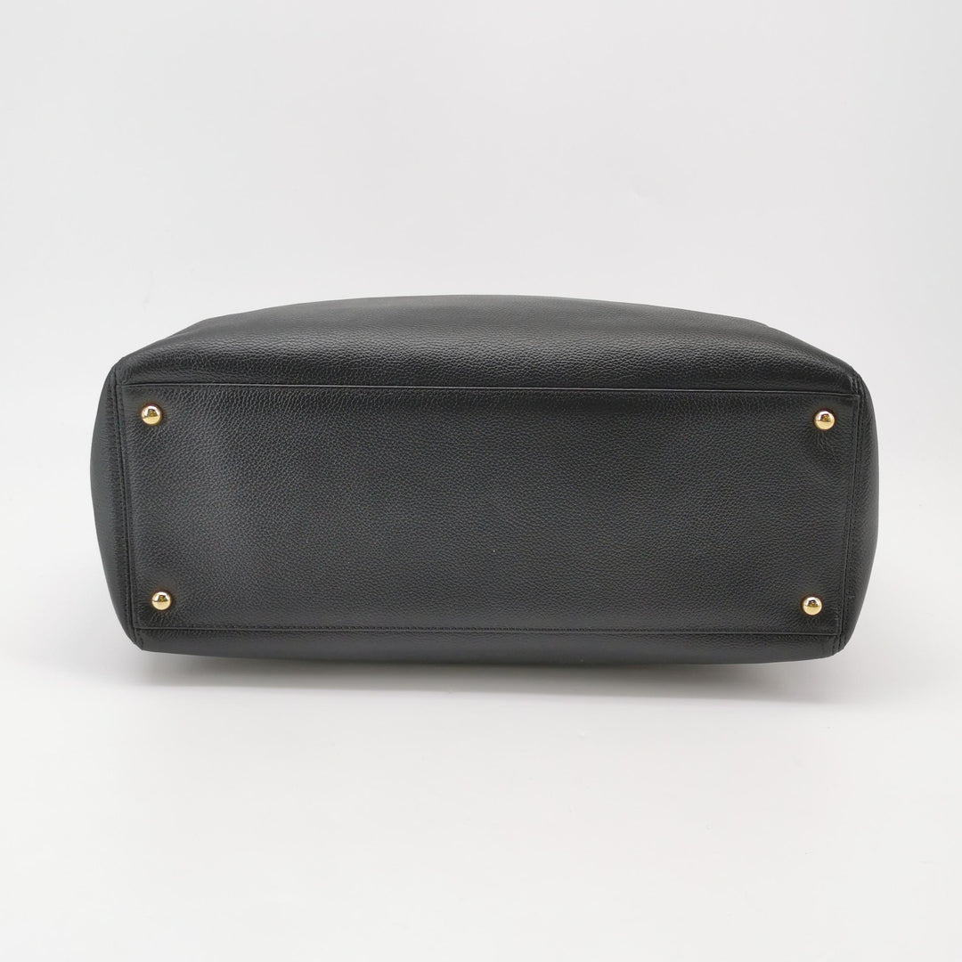 Chanel Executive Cerf Tote Medium Black Grainy Caviar Leather Gold Hardware