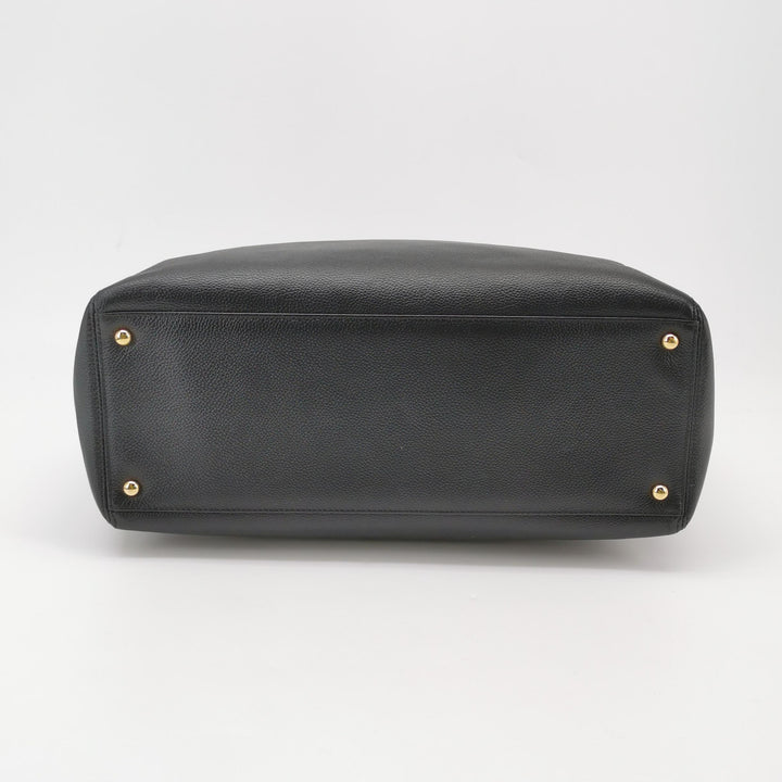 Chanel Executive Cerf Tote Medium Black Grainy Caviar Leather Gold Hardware