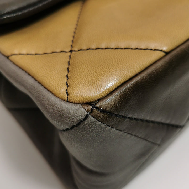 Chanel Boy Clasp Flap Bag Patchwork Quilted Brown Lambskin