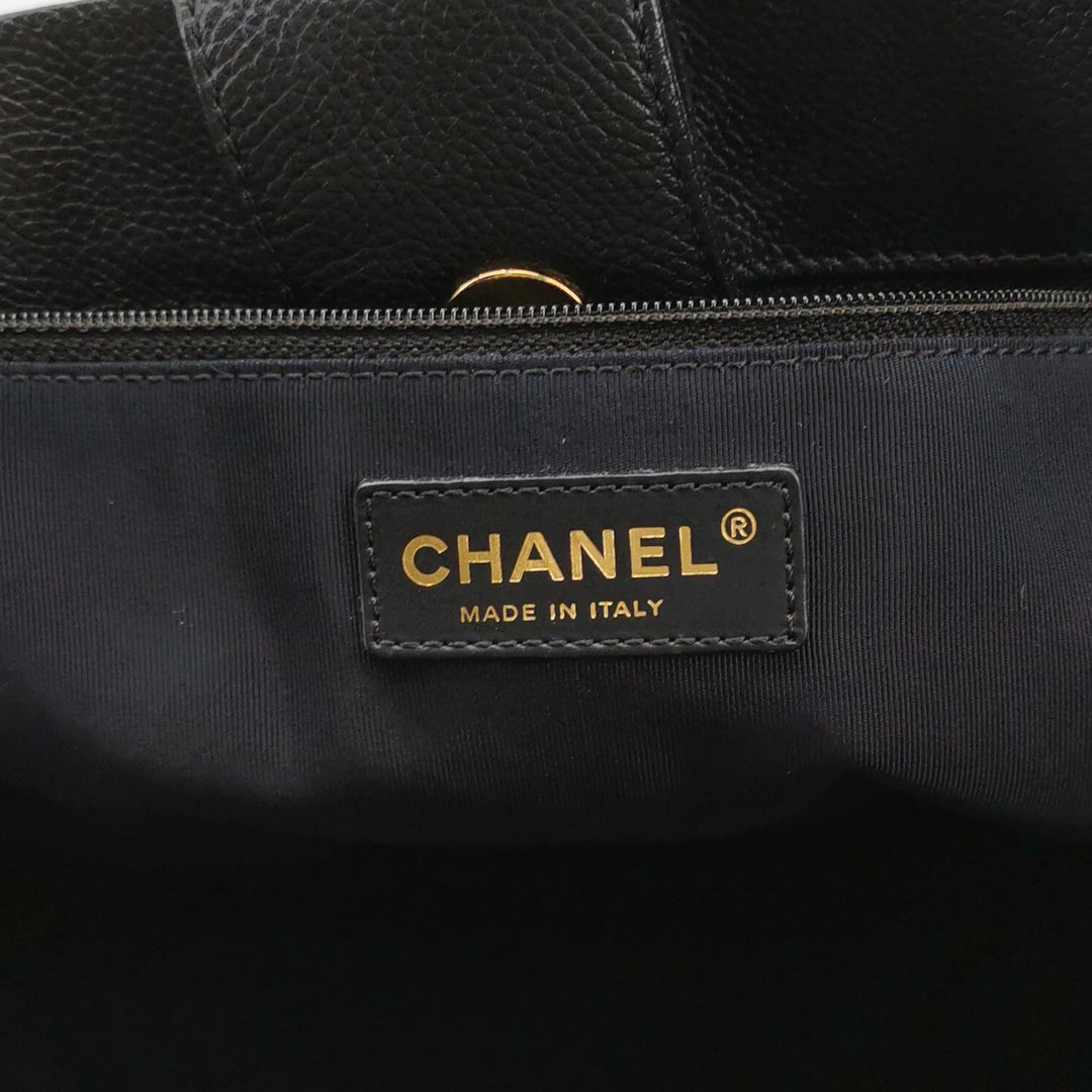 Chanel Executive Cerf Tote Medium Black Grainy Caviar Leather Gold Hardware