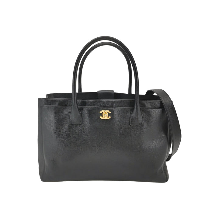 Chanel Executive Cerf Tote Medium Black Grainy Caviar Leather Gold Hardware