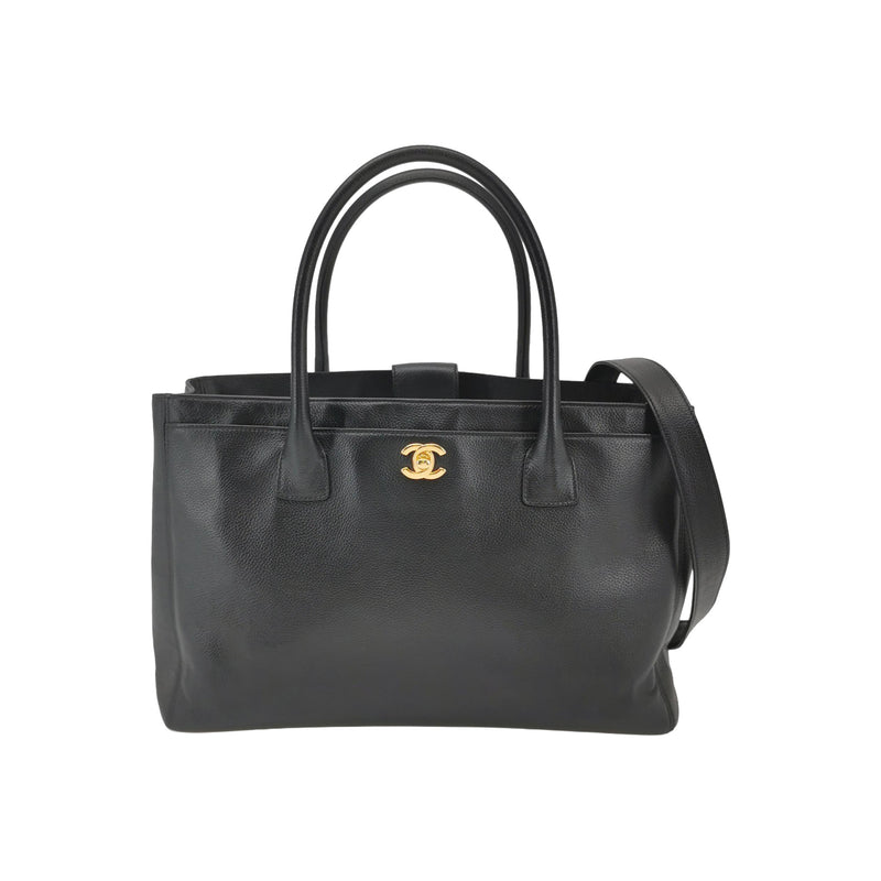 Chanel Executive Cerf Tote Medium Black Grainy Caviar Leather Gold Hardware