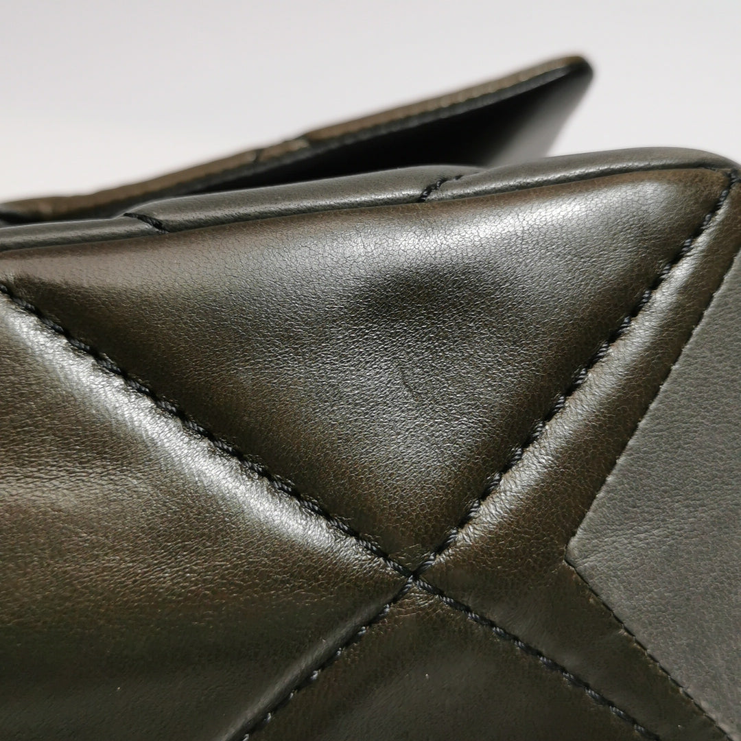 Chanel Boy Clasp Flap Bag Patchwork Quilted Brown Lambskin