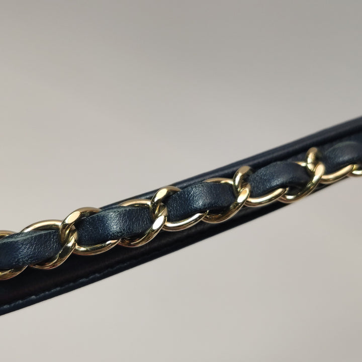 Chanel Emoticon Single Flap Bag In Fuchsia Navy White Shearling Lambskin