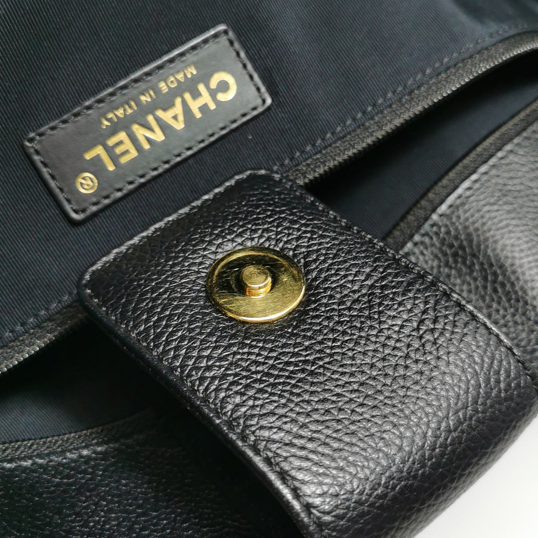 Chanel Executive Cerf Tote Medium Black Grainy Caviar Leather Gold Hardware