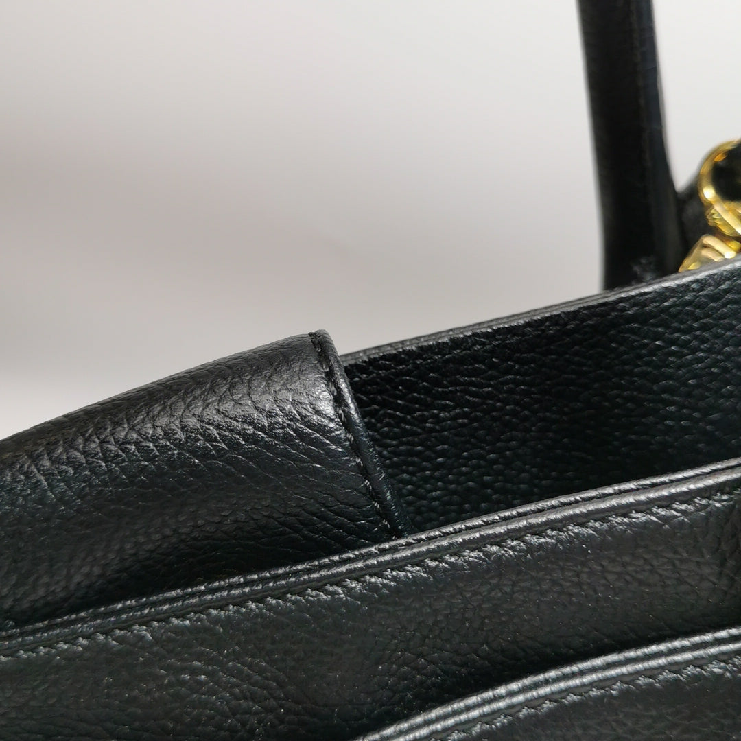 Chanel Executive Cerf Tote Medium Black Grainy Caviar Leather Gold Hardware