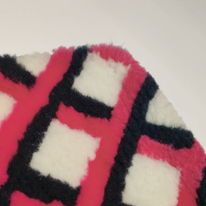 Chanel Emoticon Single Flap Bag In Fuchsia Navy White Shearling Lambskin