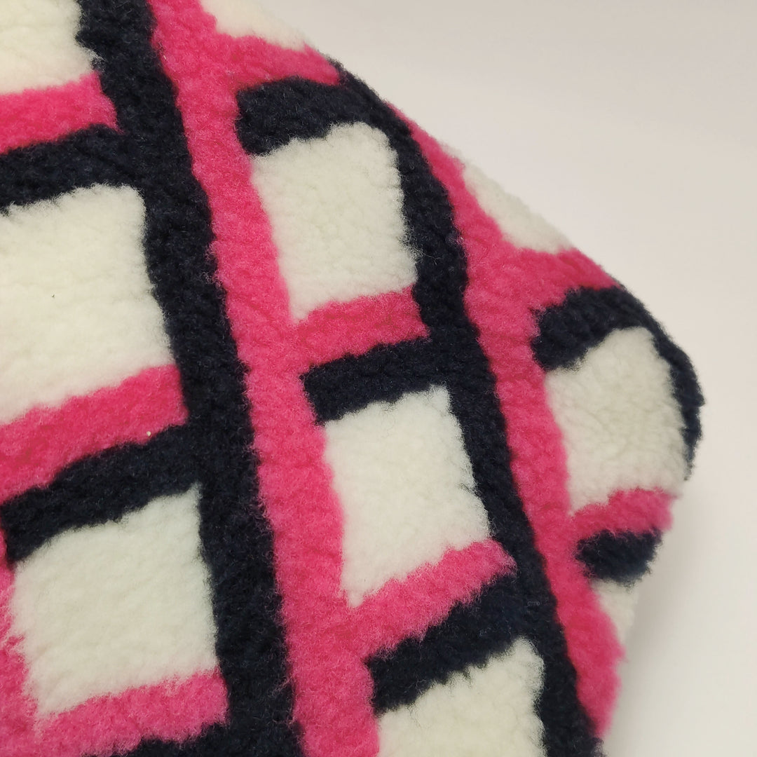 Chanel Emoticon Single Flap Bag In Fuchsia Navy White Shearling Lambskin