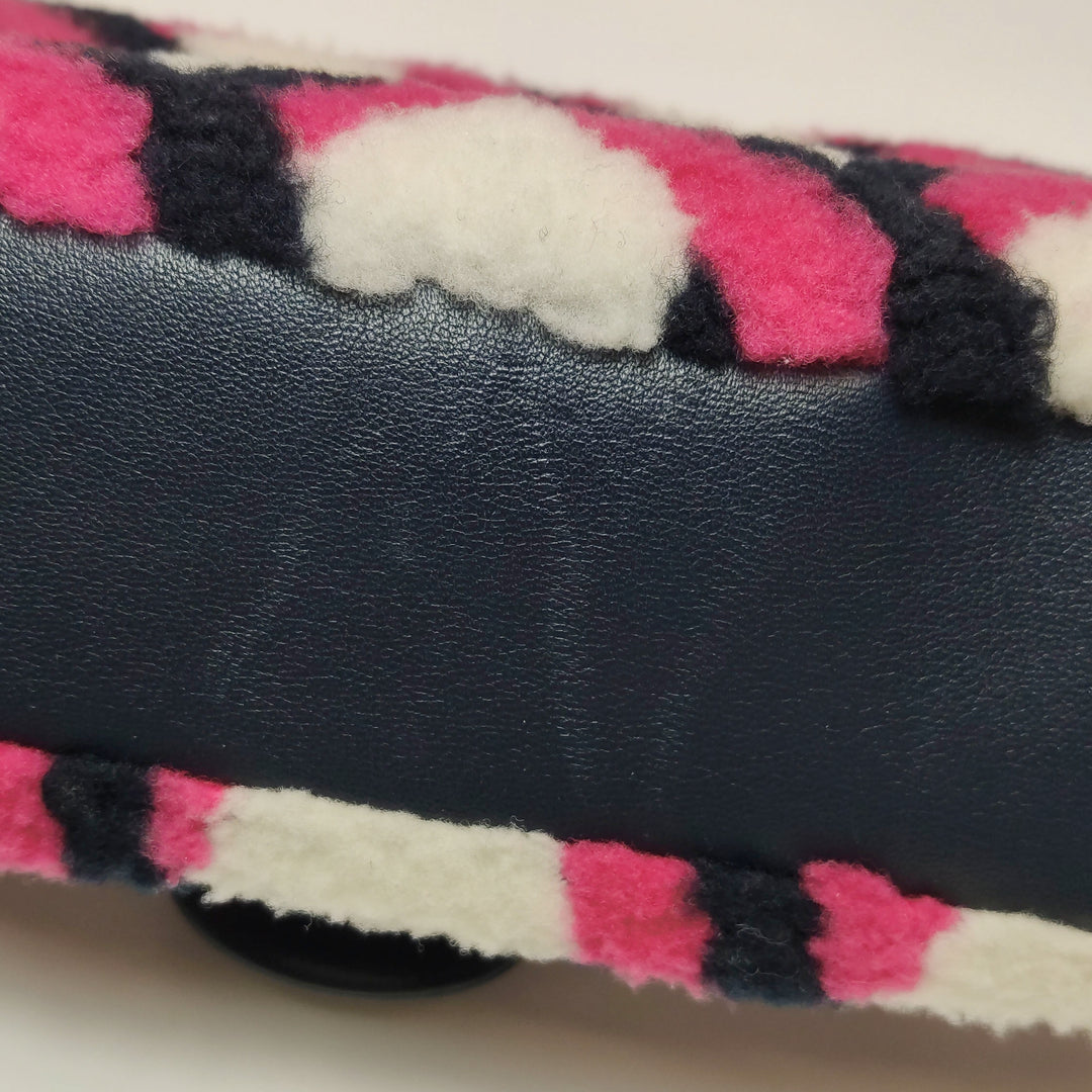 Chanel Emoticon Single Flap Bag In Fuchsia Navy White Shearling Lambskin