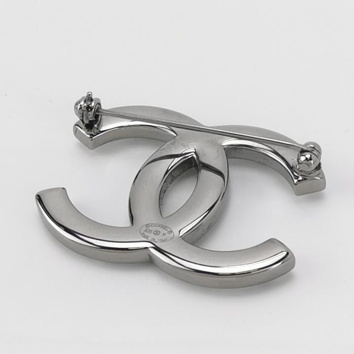 Chanel CC Logo Crystal Brooch